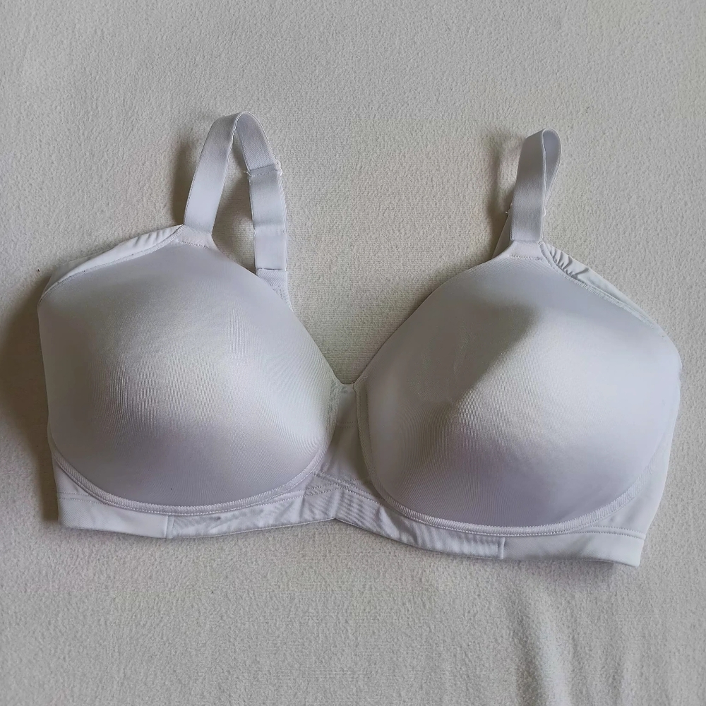 Vanity Fair 38DD Plain Neutral Simple White Bra Casual Classic Plus Size